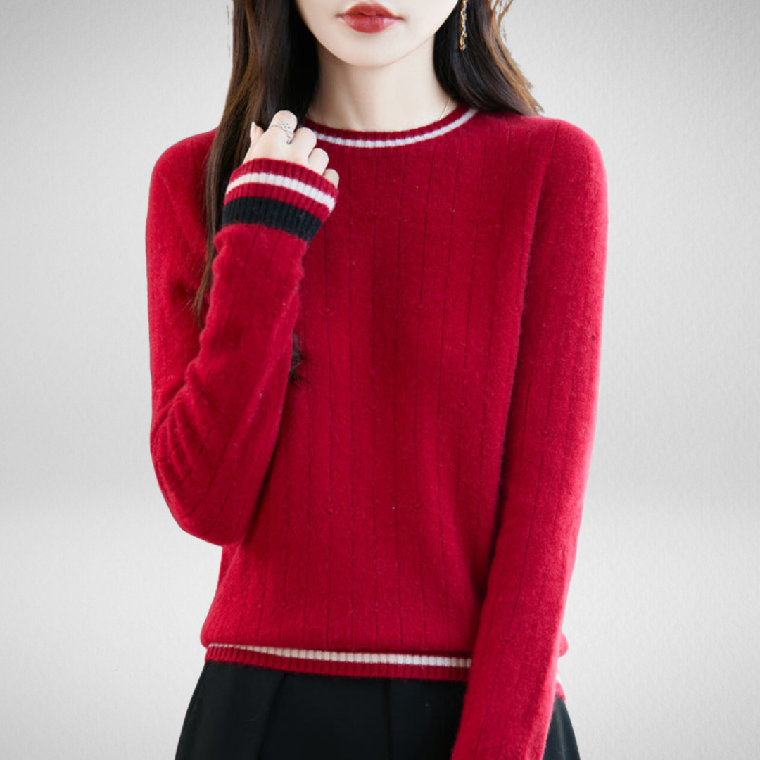 Amalia | Pull Rouge Élégance Classique