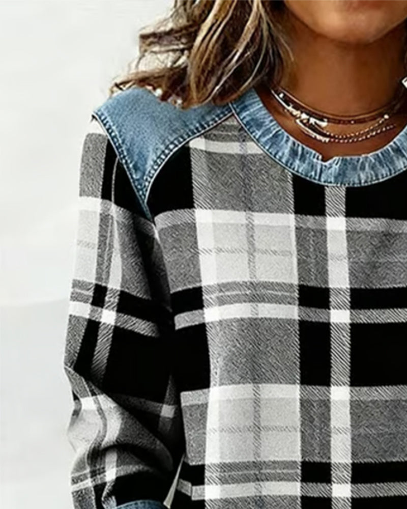 Lorena | Carreaux Décontracté Pull