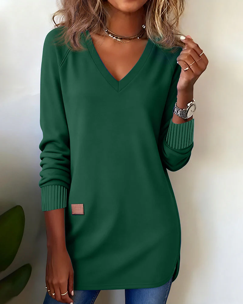 Wilhelmine | Sweatshirt tendance à décolleté en V