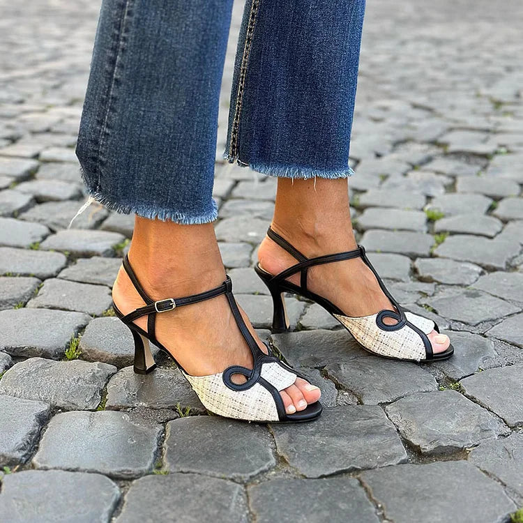 Rousseau Paris | Sandale en talon moyen style retro