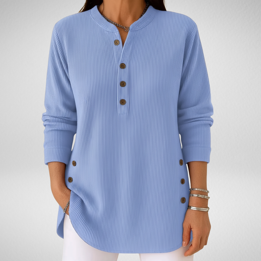 Colette | Pull Long Douillet à Boutons Raffinés