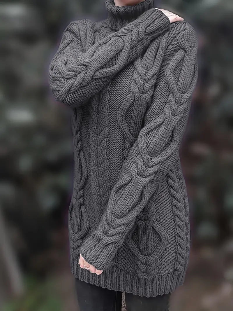 Valéria | Pull Long Torsadé d’Hiver