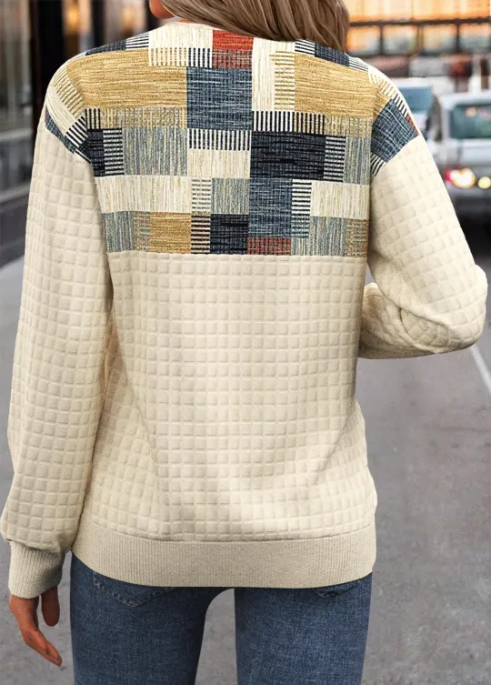 Ysée | Pull en maille patchwork à boutons