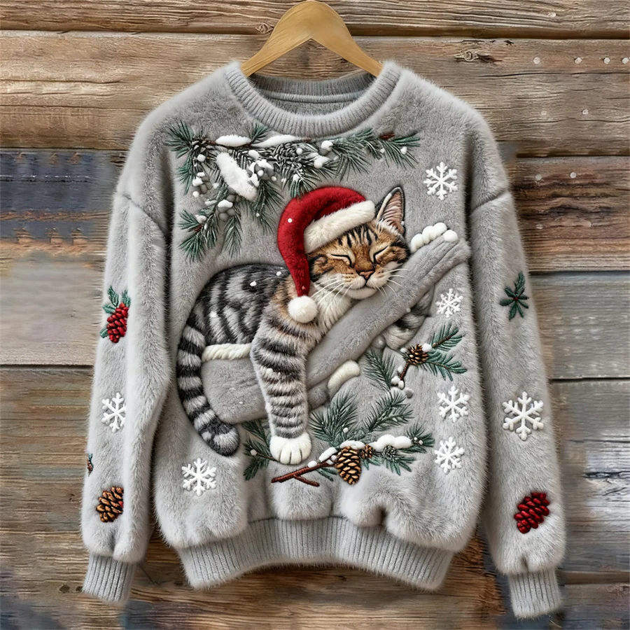 Margaux | Pull Félin Festif pour Noël