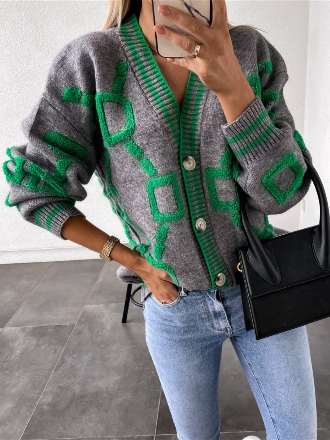 Rousseau Paris | Cardigan géométrique multicolore