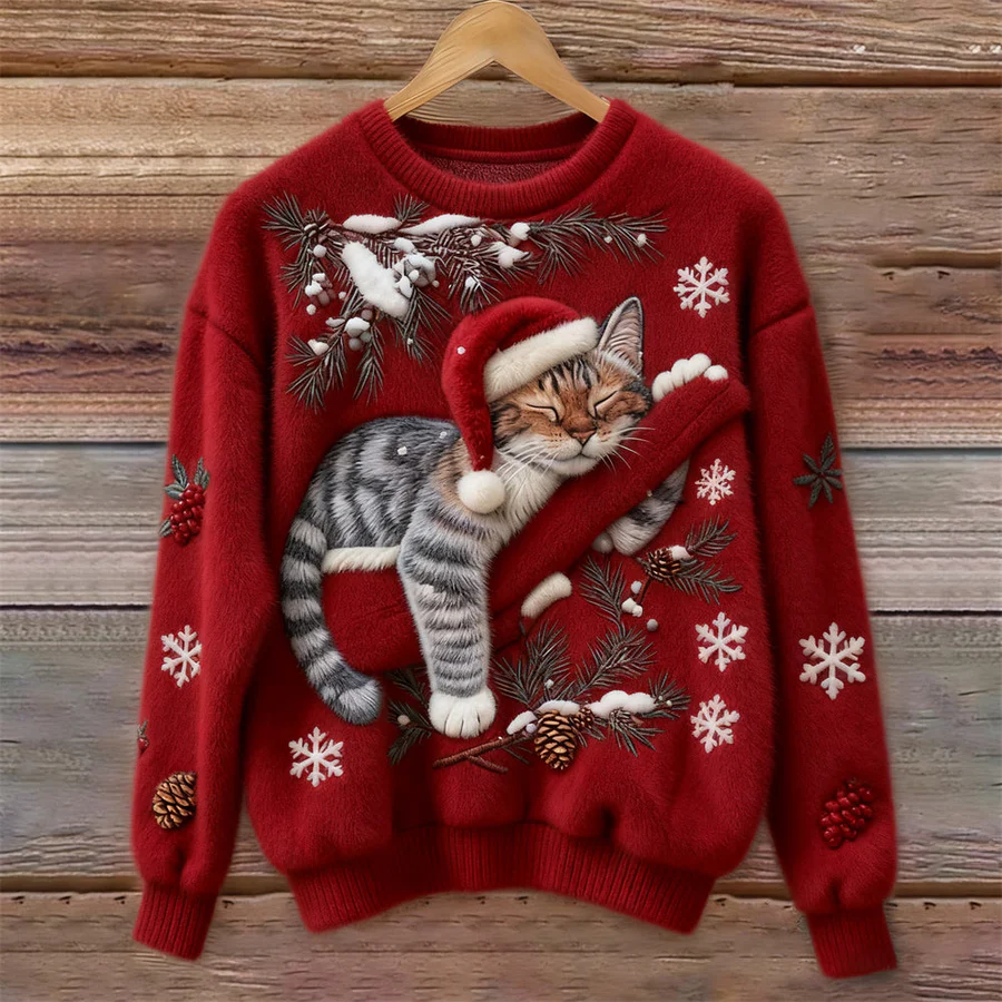 Margaux | Pull Félin Festif pour Noël