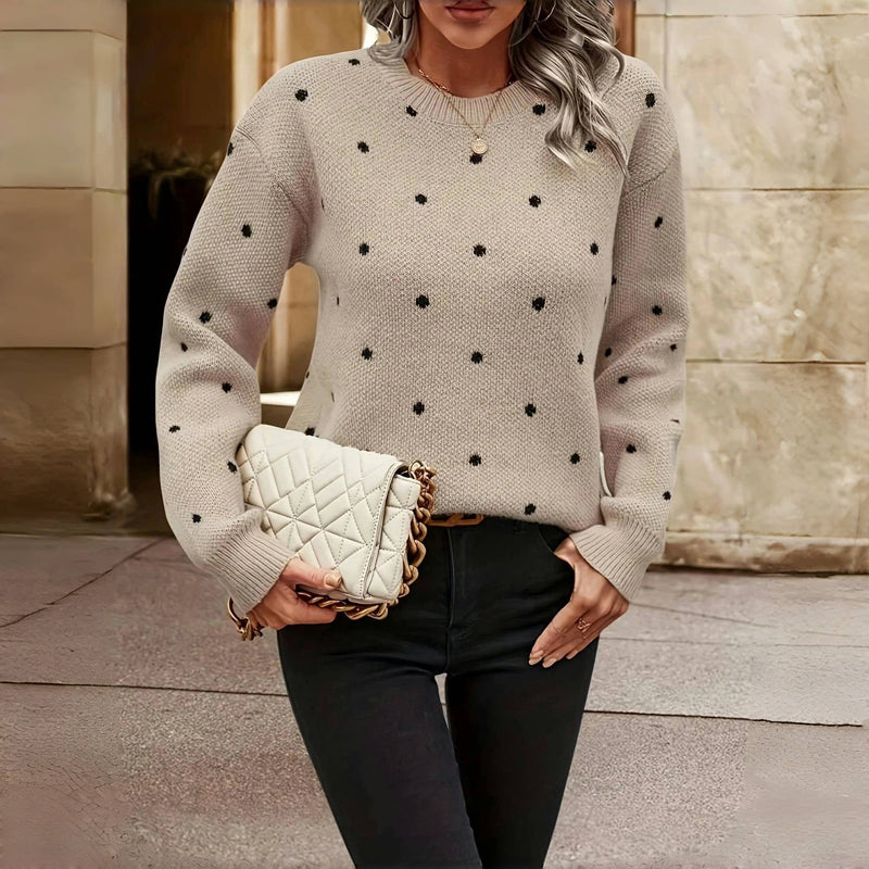 Gisèle | Pull Élégant à Pois Fins
