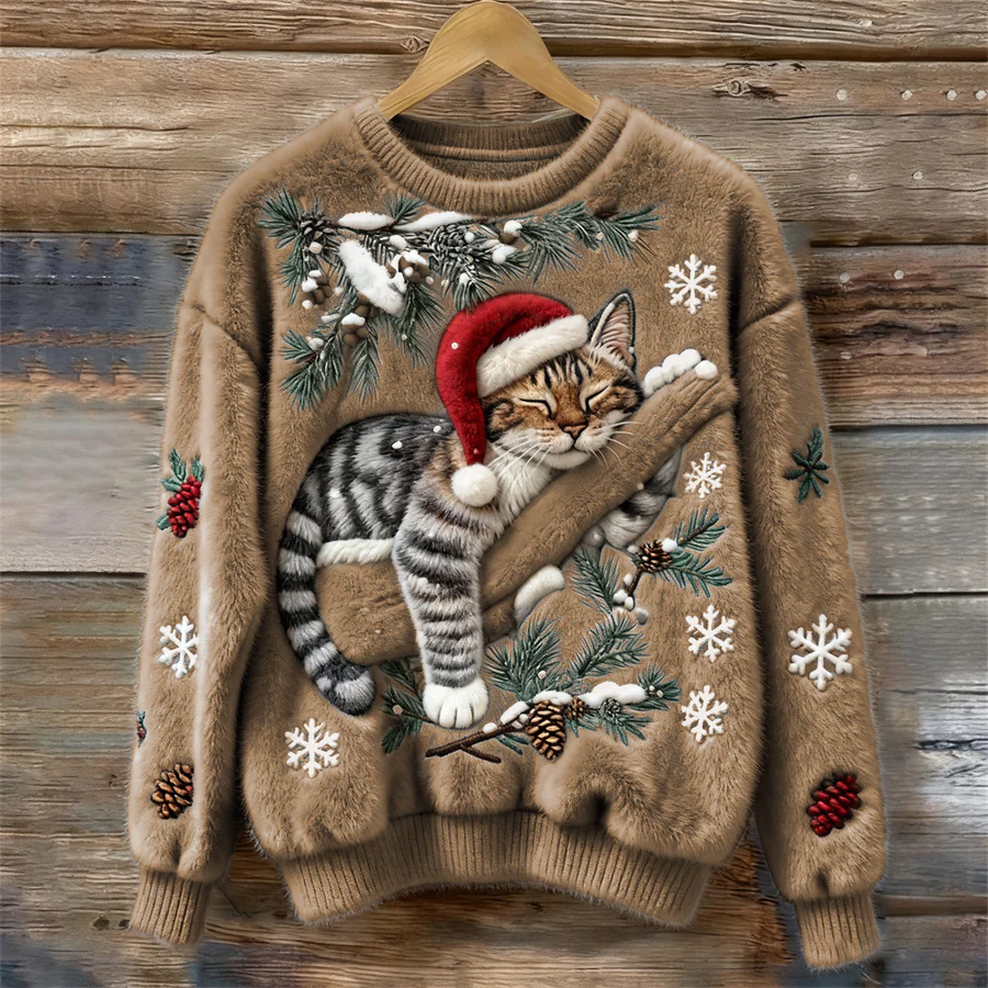 Margaux | Pull Félin Festif pour Noël