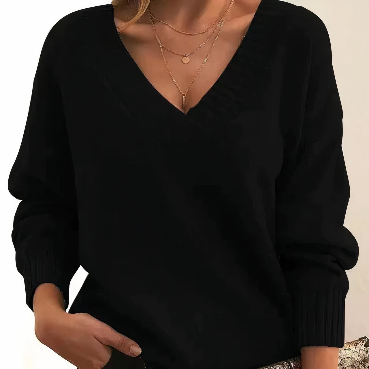 Renée | Pull Col V Élégant