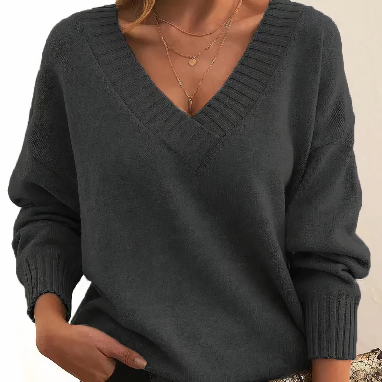 Renée | Pull Col V Élégant