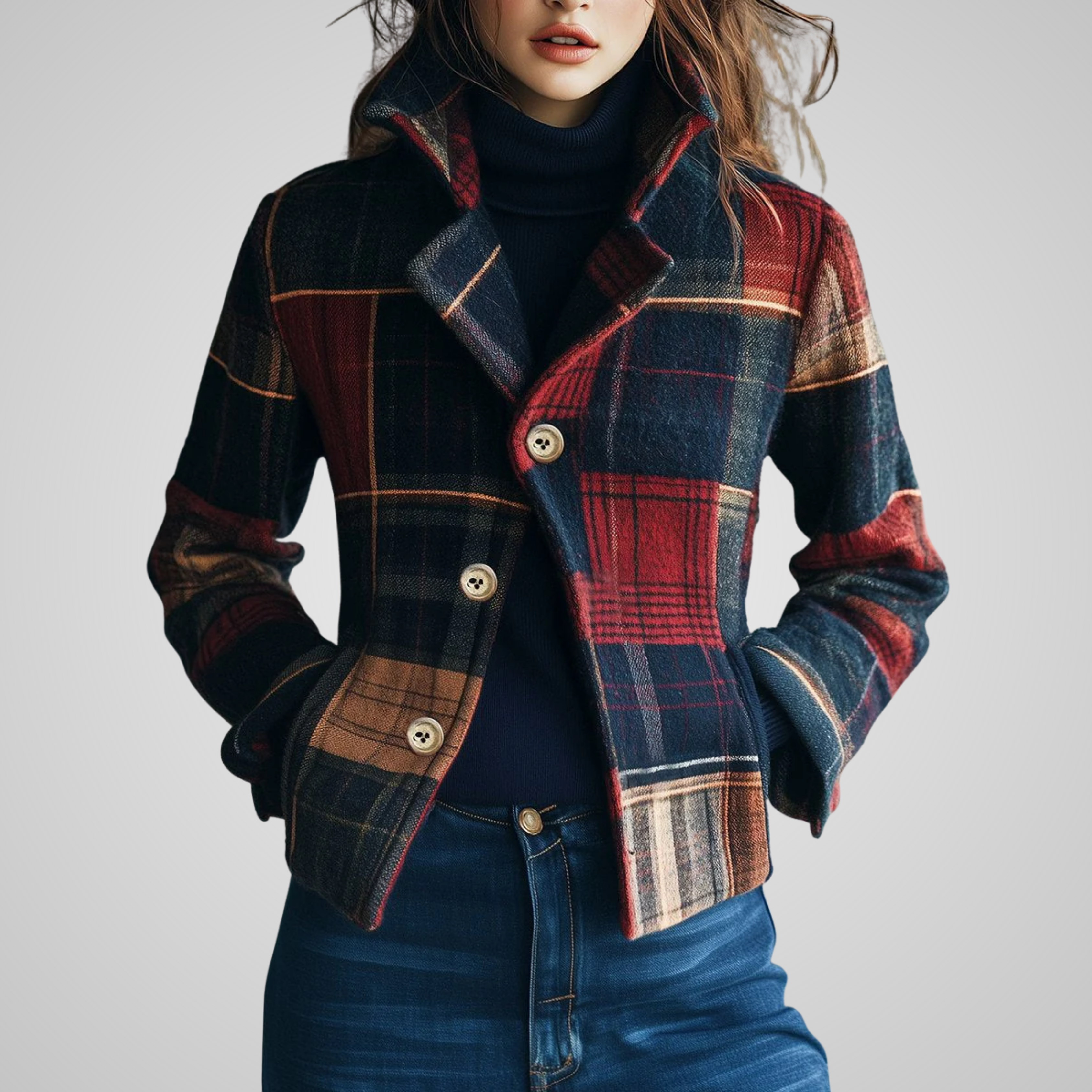 Maréliane | Veste Carreaux Élégante