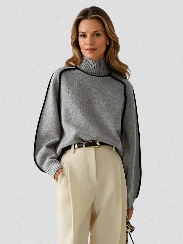 Sybille | Pull contrasté élégant et confortable