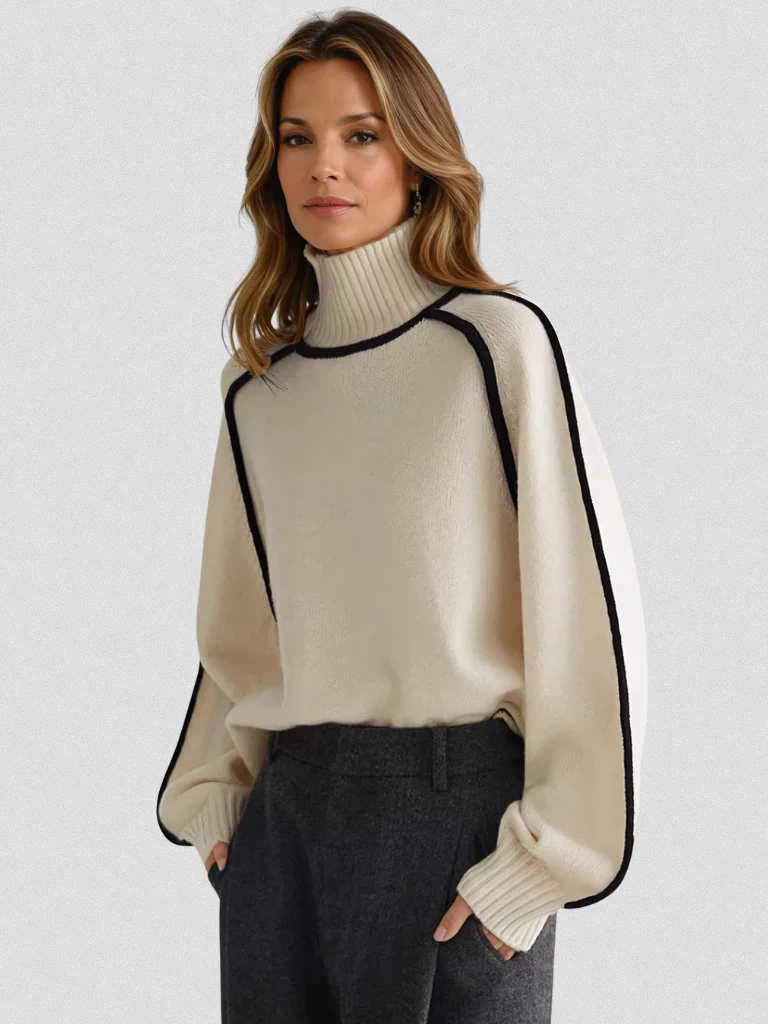 Sybille | Pull contrasté élégant et confortable