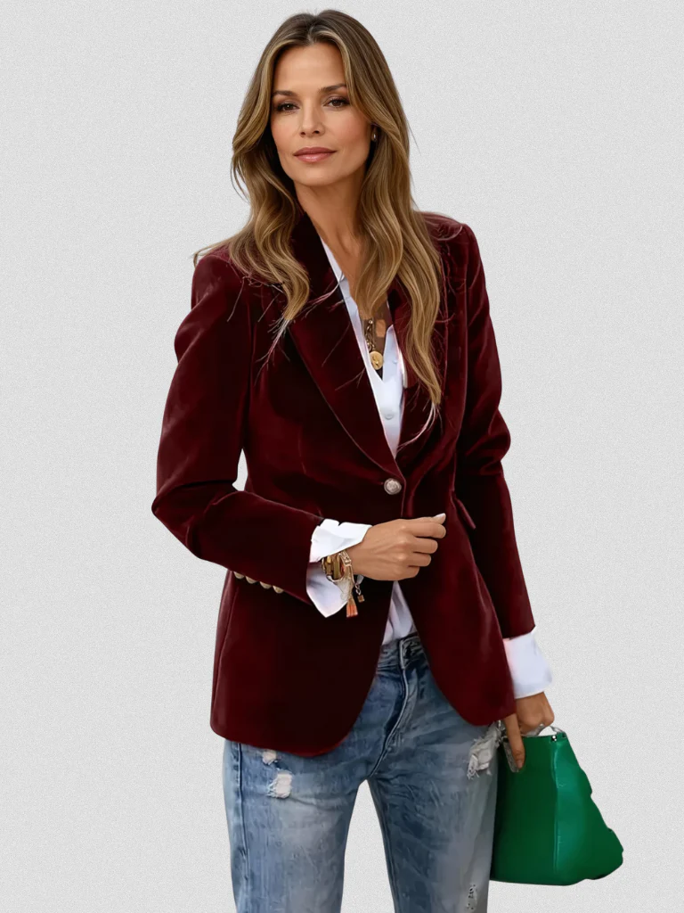 Séverine | Blazer velours coupe slim élégante