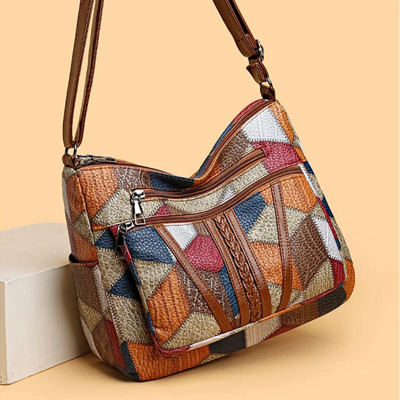 Solara | Sac à main en cuir à motif mosaïque