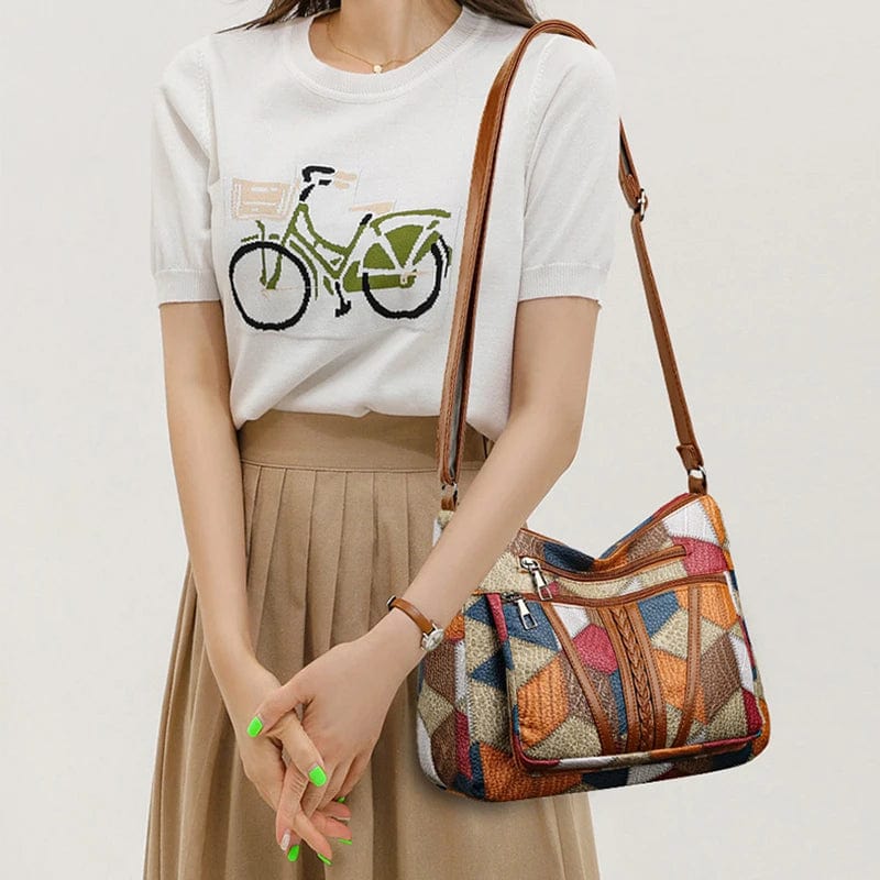 Solara | Sac à main en cuir à motif mosaïque