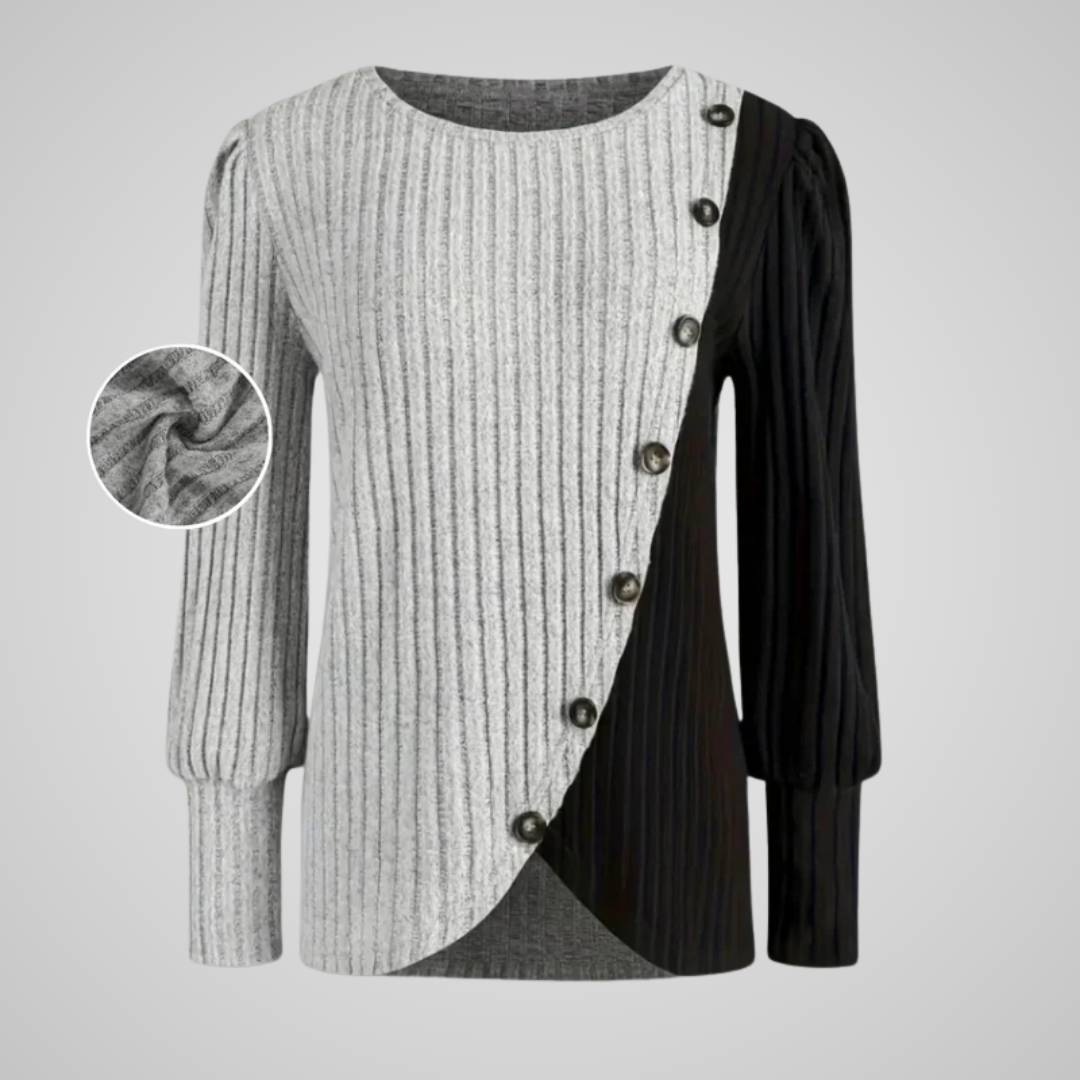 Solène | Pull Boutonné Asymétrique