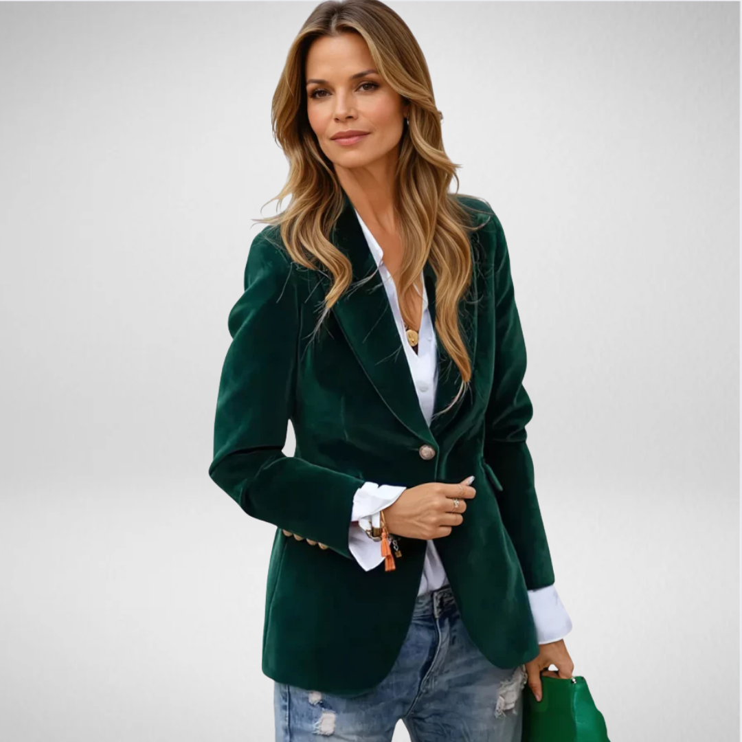 Séverine | Blazer velours coupe slim élégante