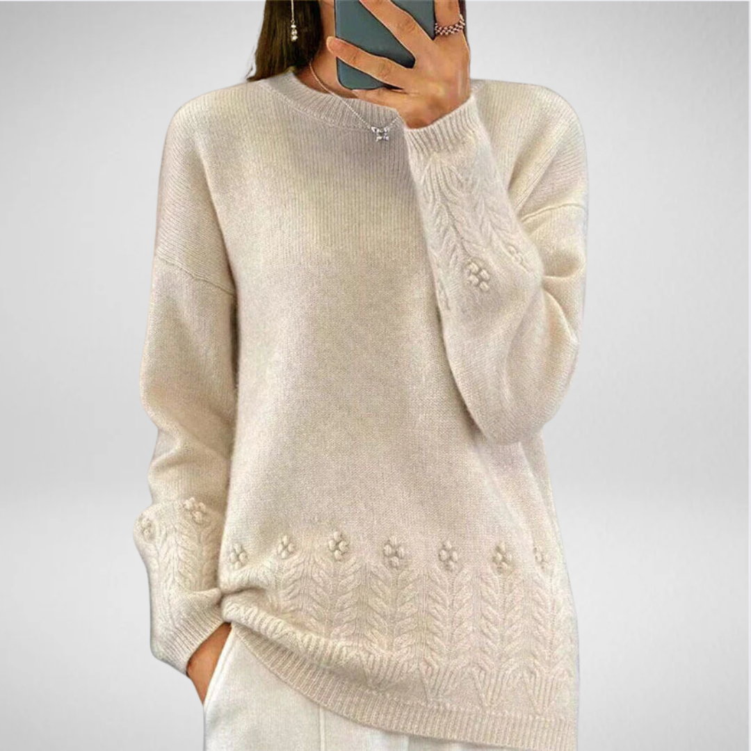 Bernadette | Pull en maille fleurie au charme délicat