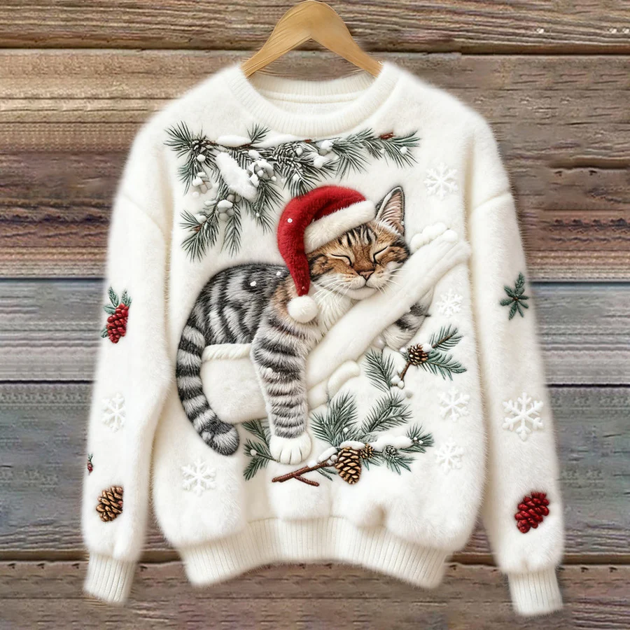 Margaux | Pull Félin Festif pour Noël