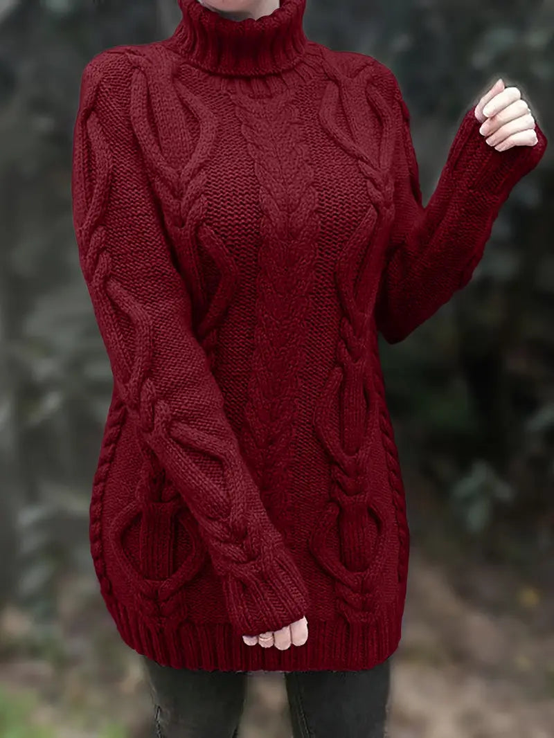 Valéria | Pull Long Torsadé d’Hiver