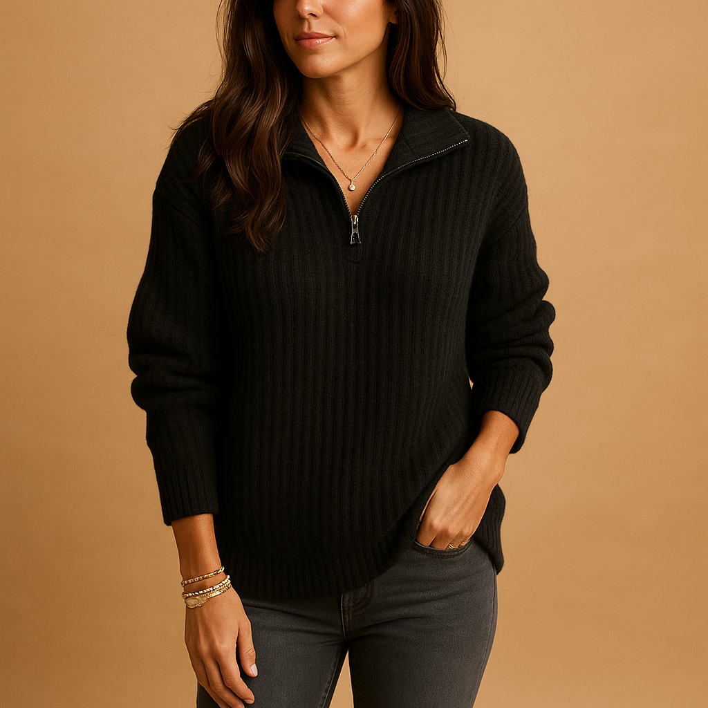 Sophie | Pull Demi-Zip Élégant