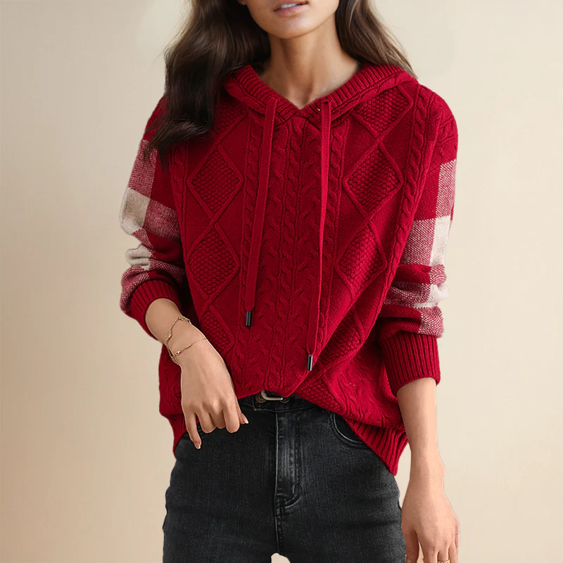 Una | Pull à capuche jacquard au style raffiné