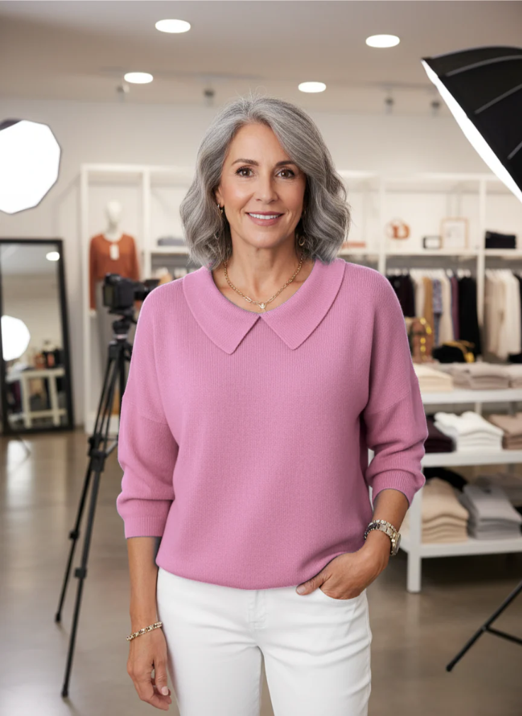 Bérénice | Pull Col Pétale Élégant