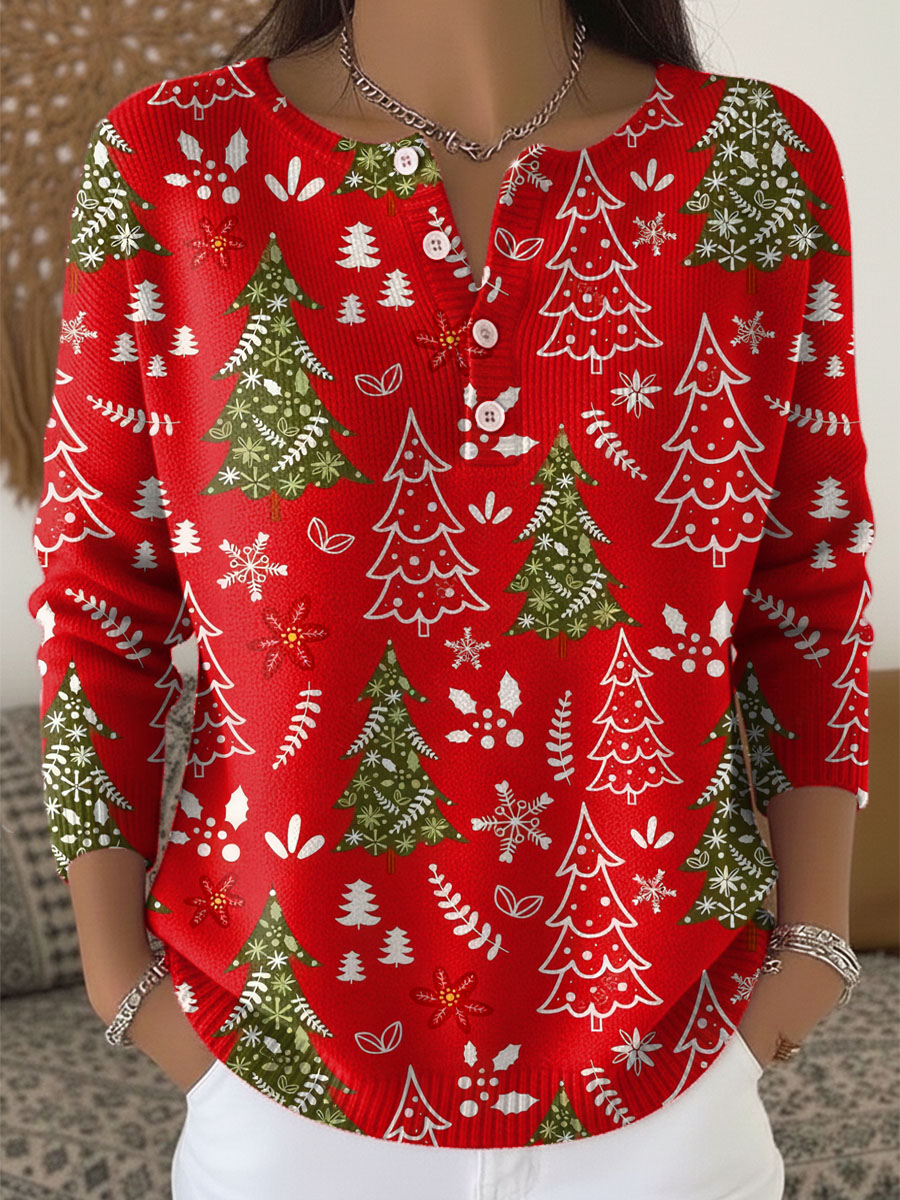 Noëlle | Pull de Noël Douillet à Boutons