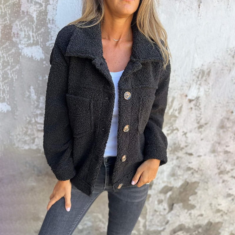 Aurore | Veste en sherpa à boutons