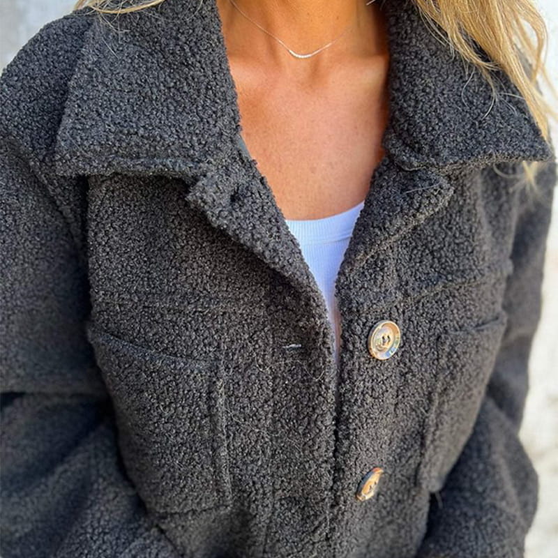 Aurore | Veste en sherpa à boutons
