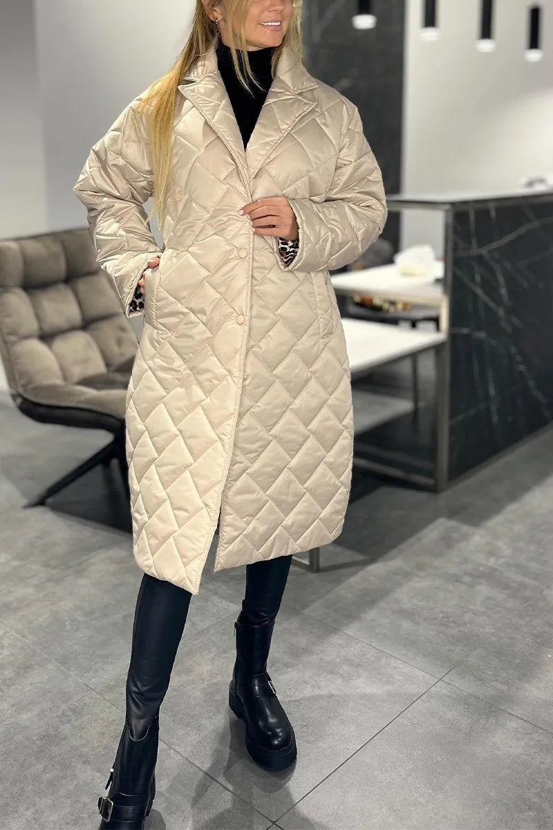 Victoire | Manteau réversible matelassé avec doublure léopard