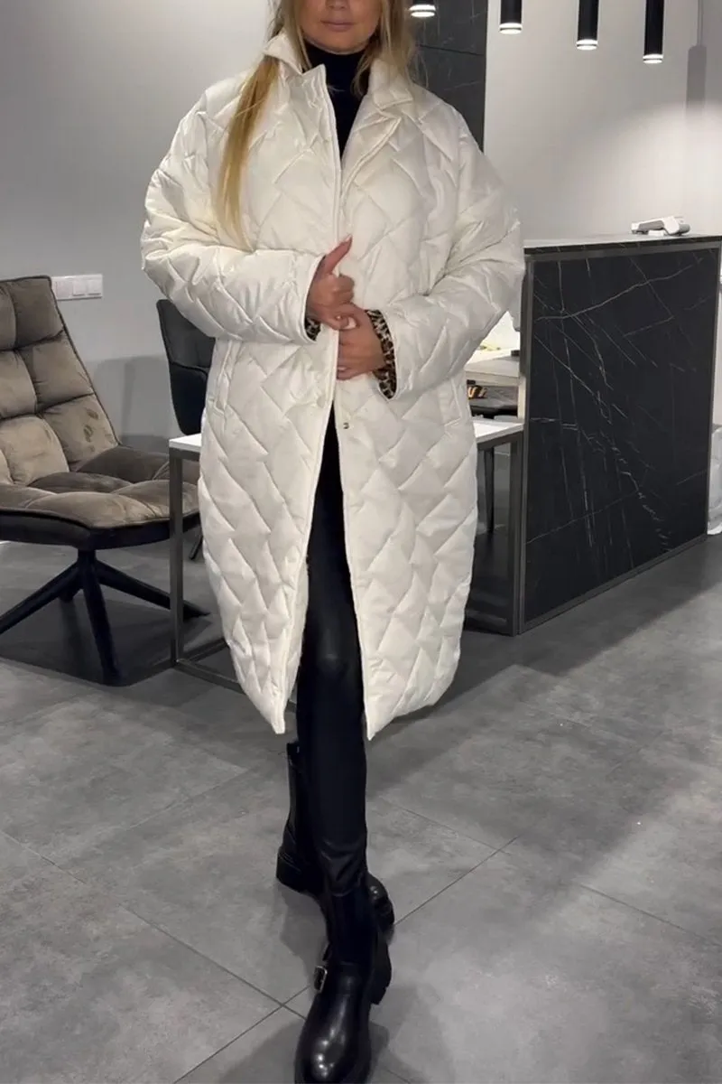 Soline | Manteau matelassé avec doublure léopard
