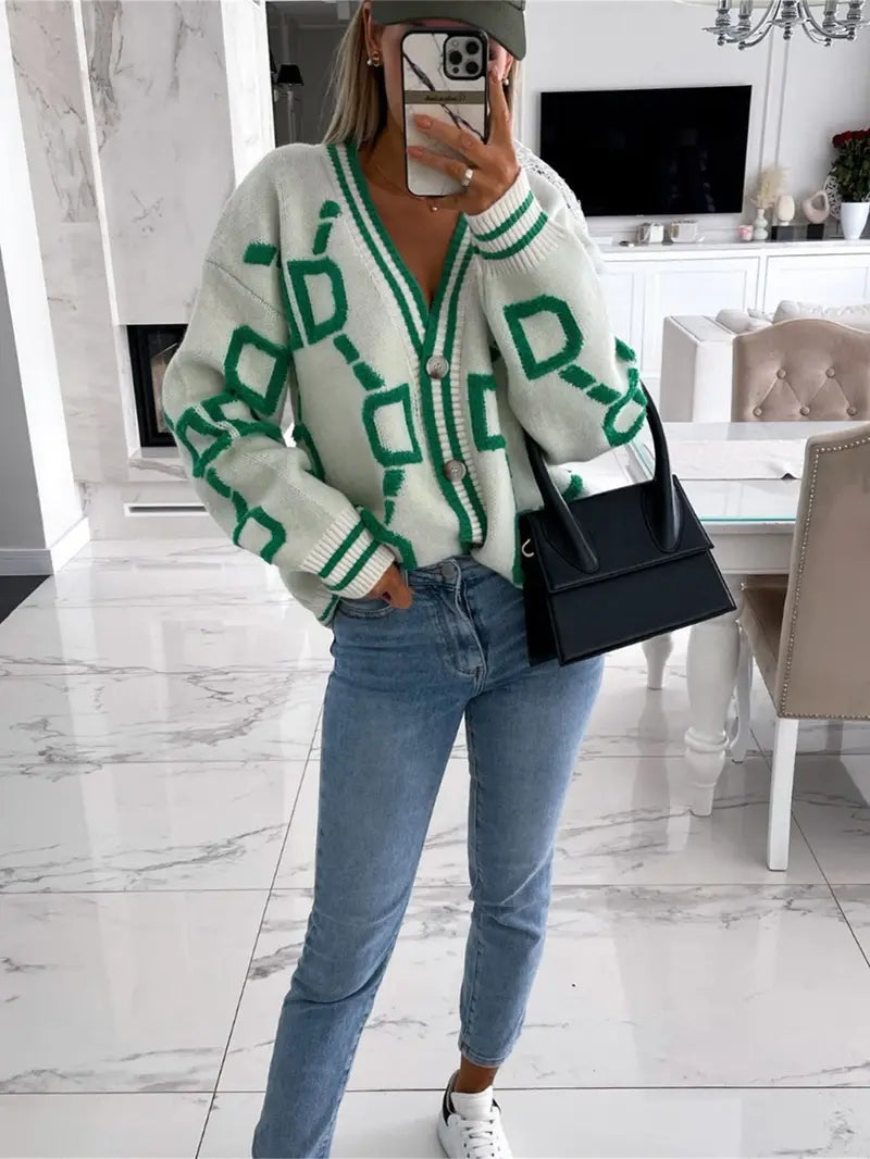 Rousseau Paris | Cardigan géométrique multicolore