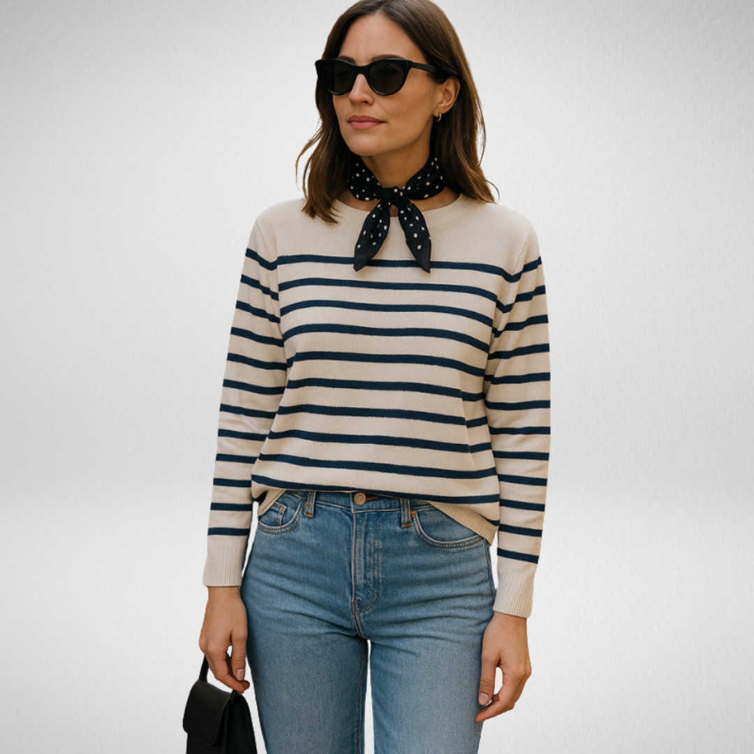 Ariette | Pull Tricot Doux Rayé Chic
