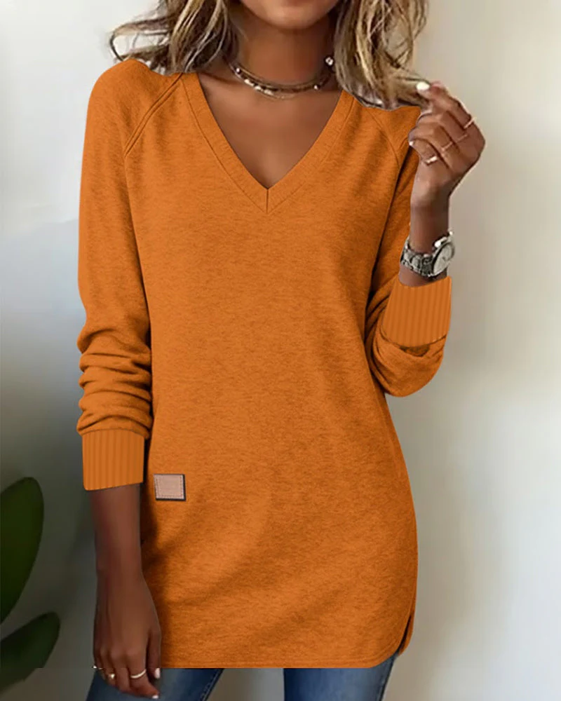 Wilhelmine | Sweatshirt tendance à décolleté en V