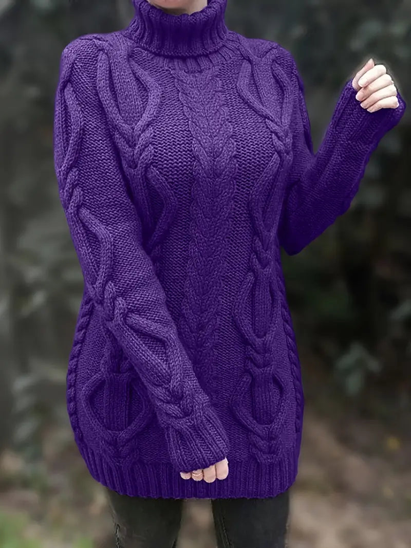 Valéria | Pull Long Torsadé d’Hiver