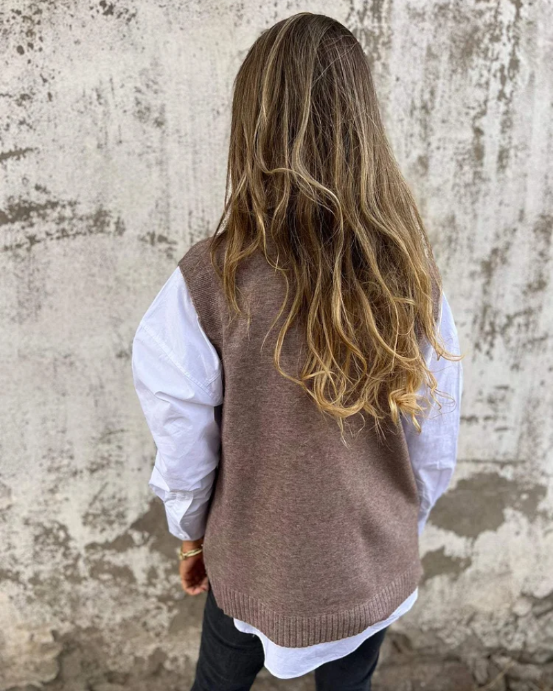 Éléane | Gilet Sans Manches Maille Cachemire