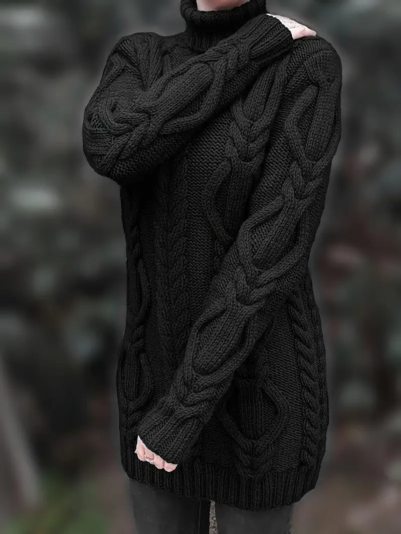 Valéria | Pull Long Torsadé d’Hiver
