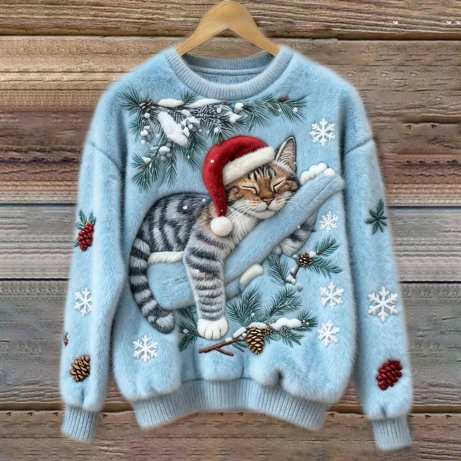 Margaux | Pull Félin Festif pour Noël
