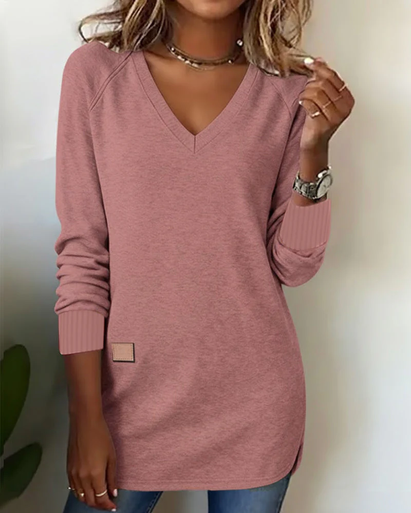 Wilhelmine | Sweatshirt tendance à décolleté en V