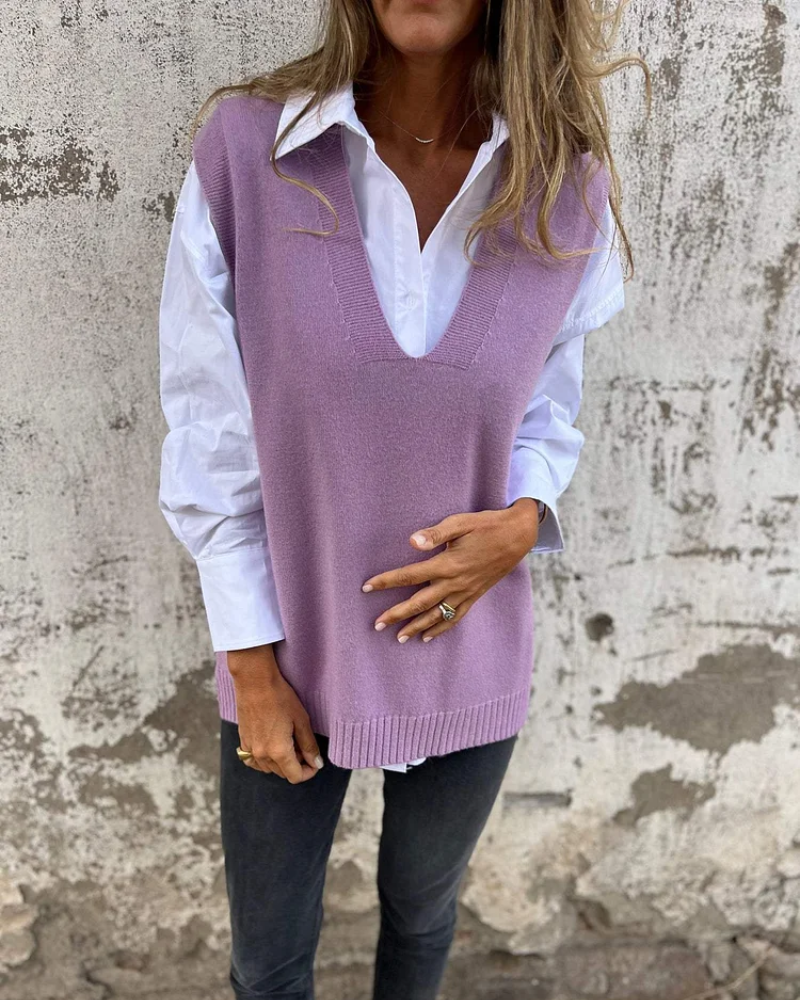 Éléane | Gilet Sans Manches Maille Cachemire
