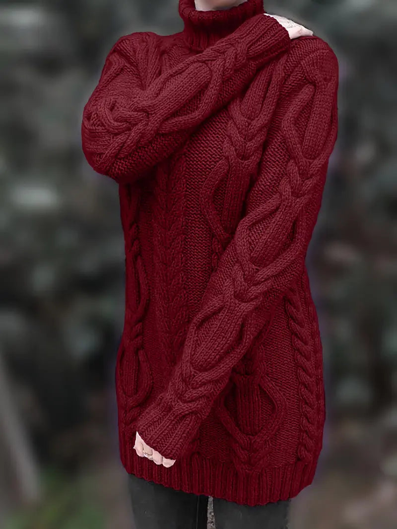 Valéria | Pull Long Torsadé d’Hiver