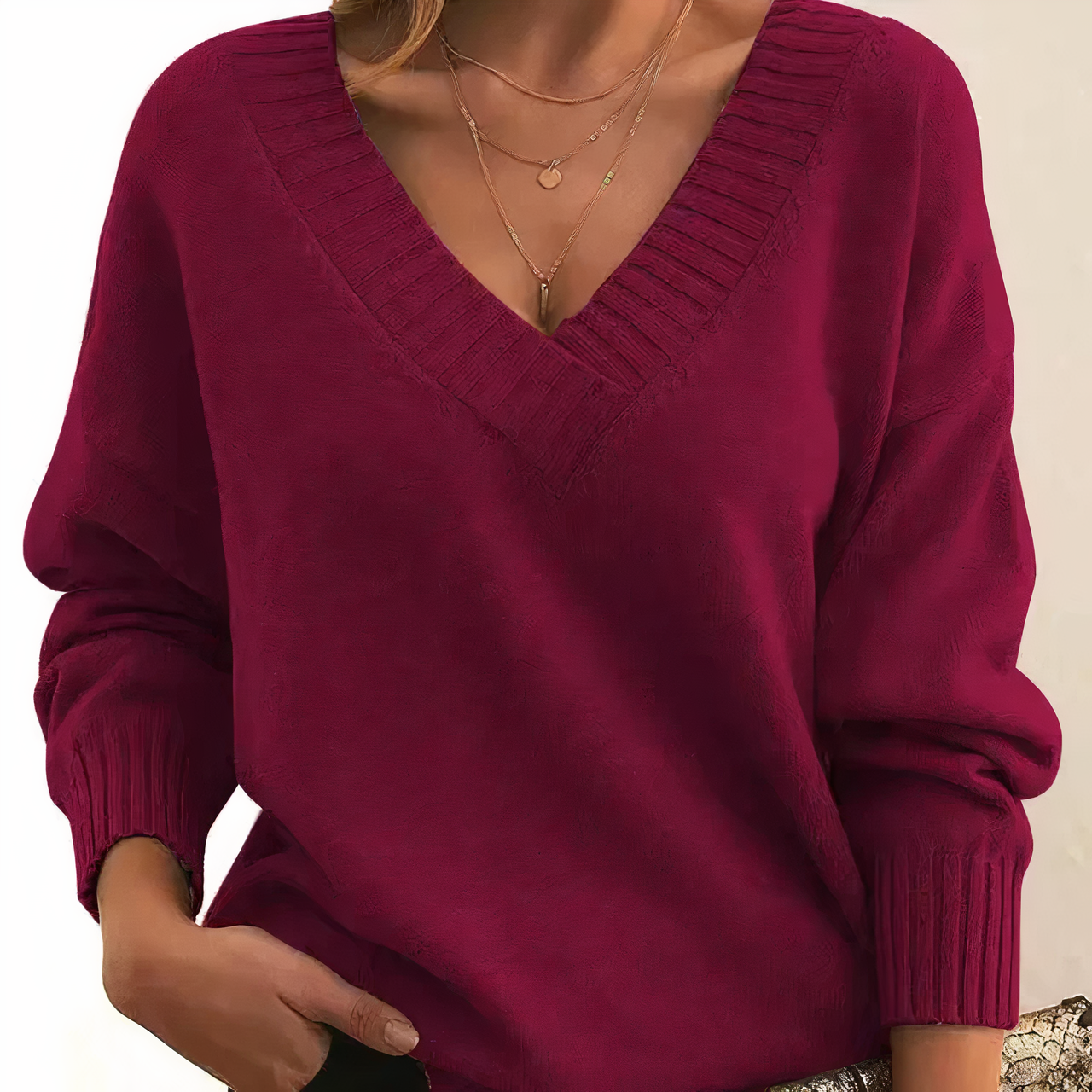Renée | Pull Col V Élégant