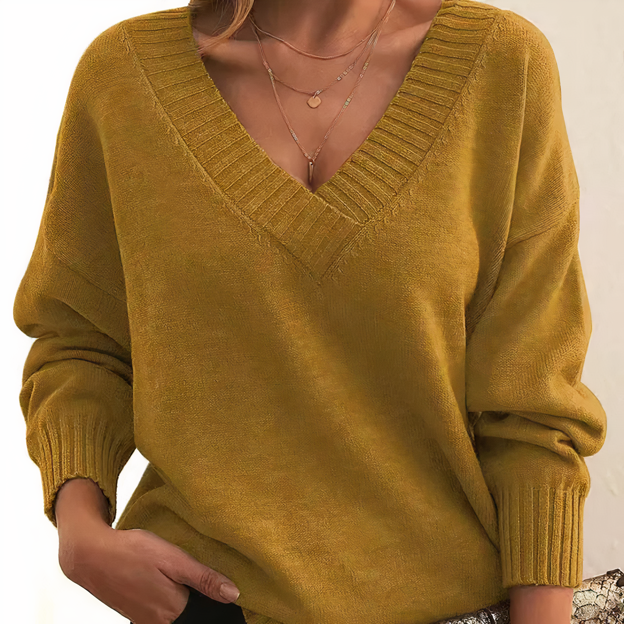 Renée | Pull Col V Élégant