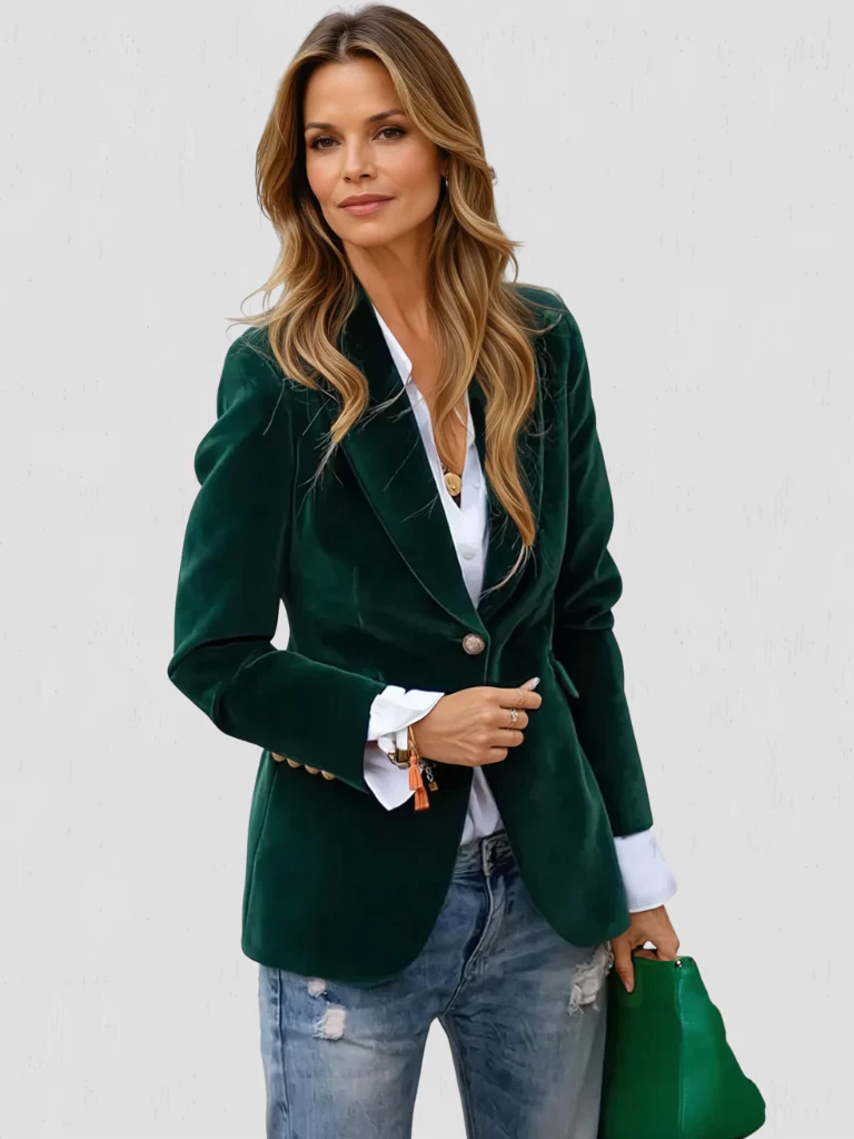 Séverine | Blazer velours coupe slim élégante