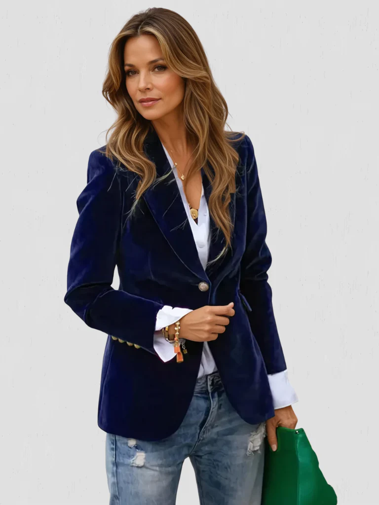Séverine | Blazer velours coupe slim élégante