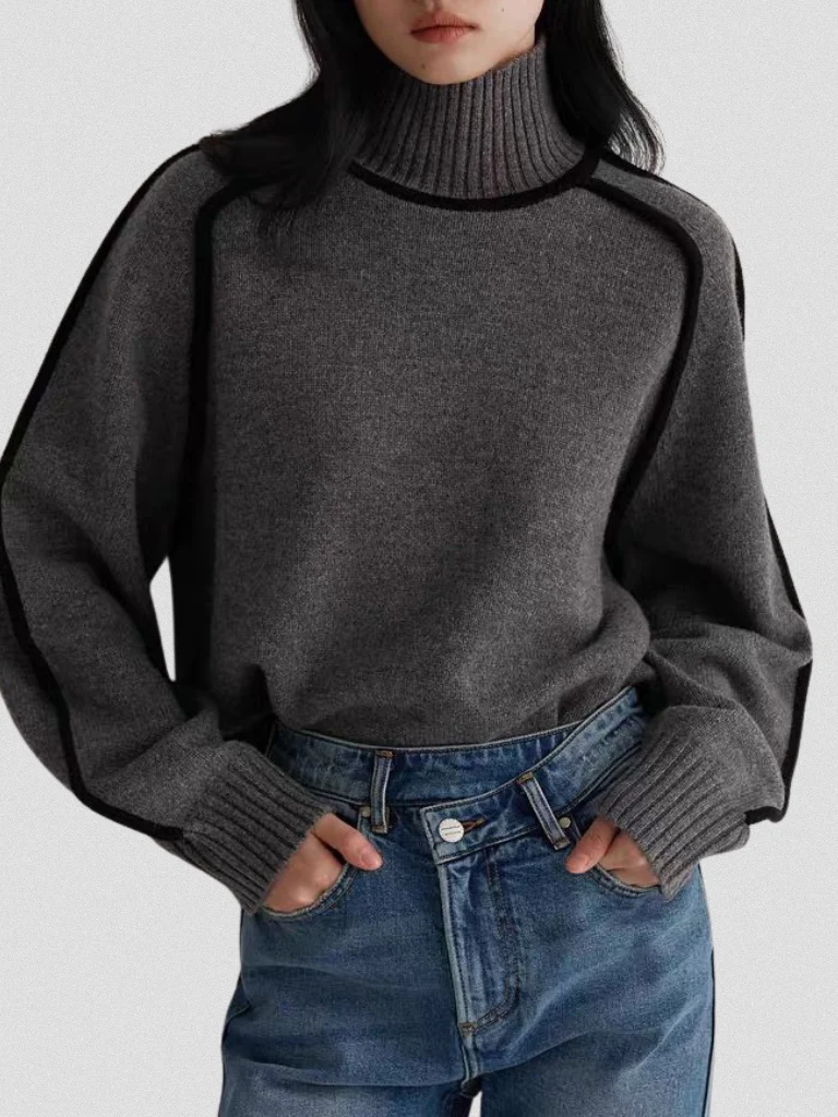 Sybille | Pull contrasté élégant et confortable