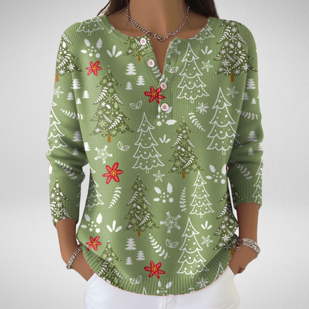 Noëlle | Pull de Noël Douillet à Boutons