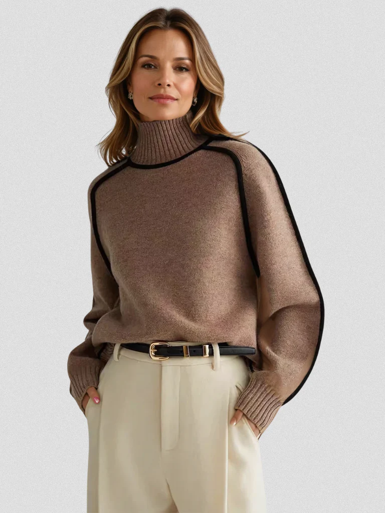 Sybille | Pull contrasté élégant et confortable